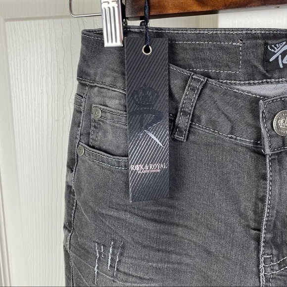 Rock and Royal Distressed Dark Gray Jeans - Picture 6 of 6